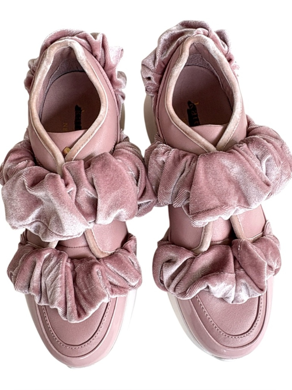 EUC Kate Spade Velvet Scrunchie Sneakers Mauve Size 6.5 - Picture 2 of 8
